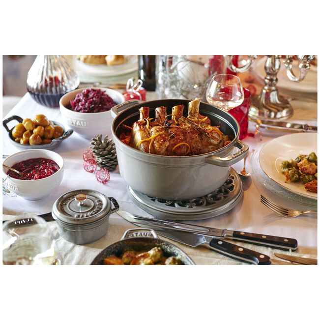 Staub Round Cocotte 3.7L / 4-Qt Graphite Grey