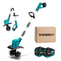 YOFIDRA Cordless Brushless Garden Tiller – Fits Makita 18V-21V Batteries