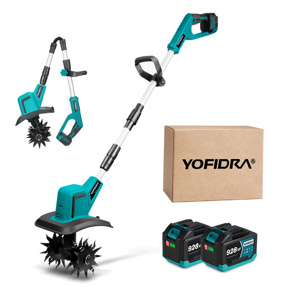 YOFIDRA Cordless Brushless Garden Tiller – Fits Makita 18V-21V Batteries