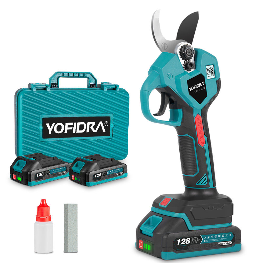 YOFIDRA 38mm Brushless 2 Gears Cordless Fruit Tree Bonsai Pruning Electric Scissors For Makita 18V Battery