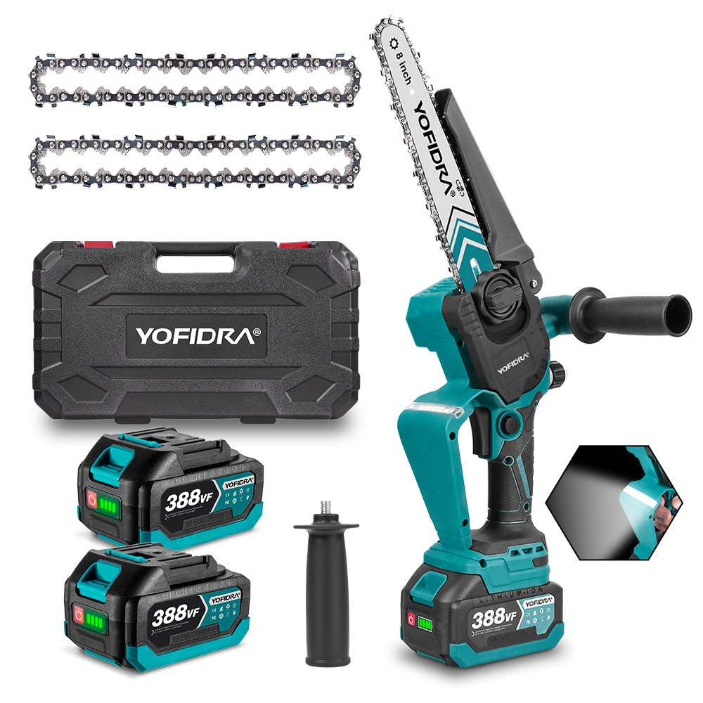 YOFIDRA 8" Brushless Cordless Chainsaw with Digital Display - Compatible with Makita 18-21V Battery