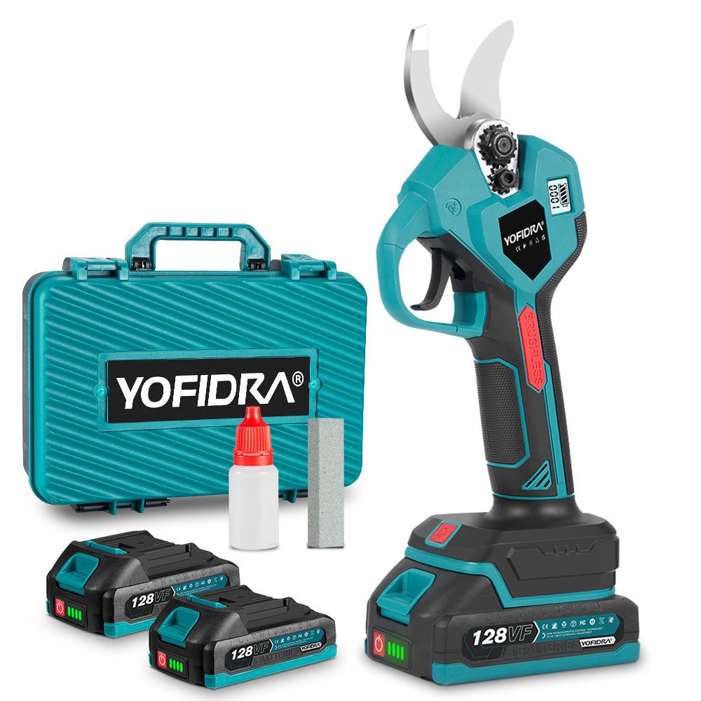 YOFIDRA 32mm Brushless 2 Gears Cordless Fruit Tree Bonsai Pruning Electric Scissors For Makita 18V Battery