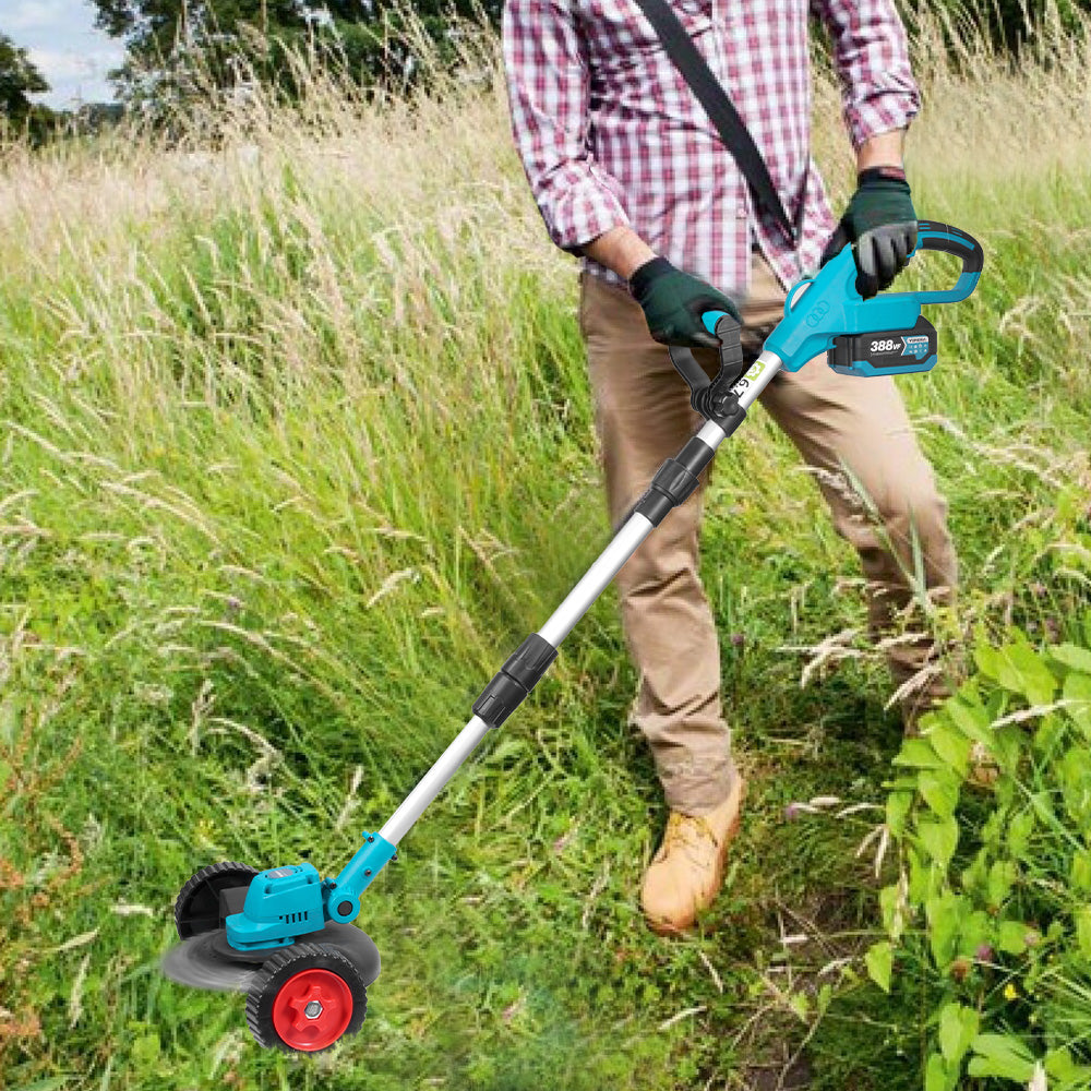 YOFIDRA 9 Inch Brushless Electric Lawn Mower Foldable Adjustable Cordless Trimmer | For Makita 18V Battery