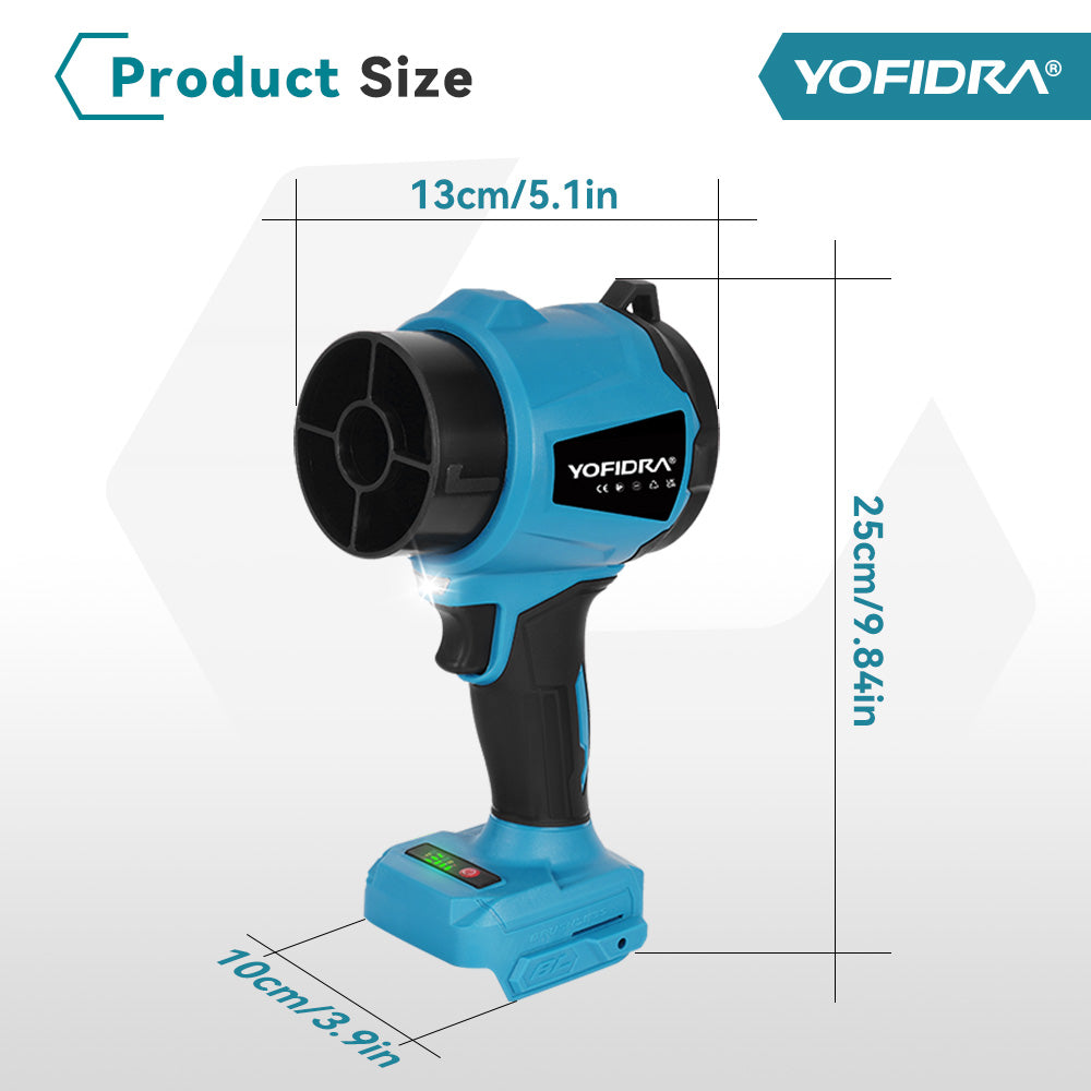 YOFIDRA Brushless Turbo Jet Fan Blower Handheld Leaf & Dust Blower for Makita 18V Battery