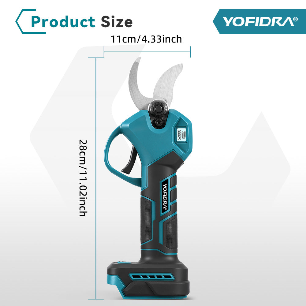 YOFIDRA 30mm 2-Speed Brushless Digital Pruning Shears - Compatible with Makita 18V Battery