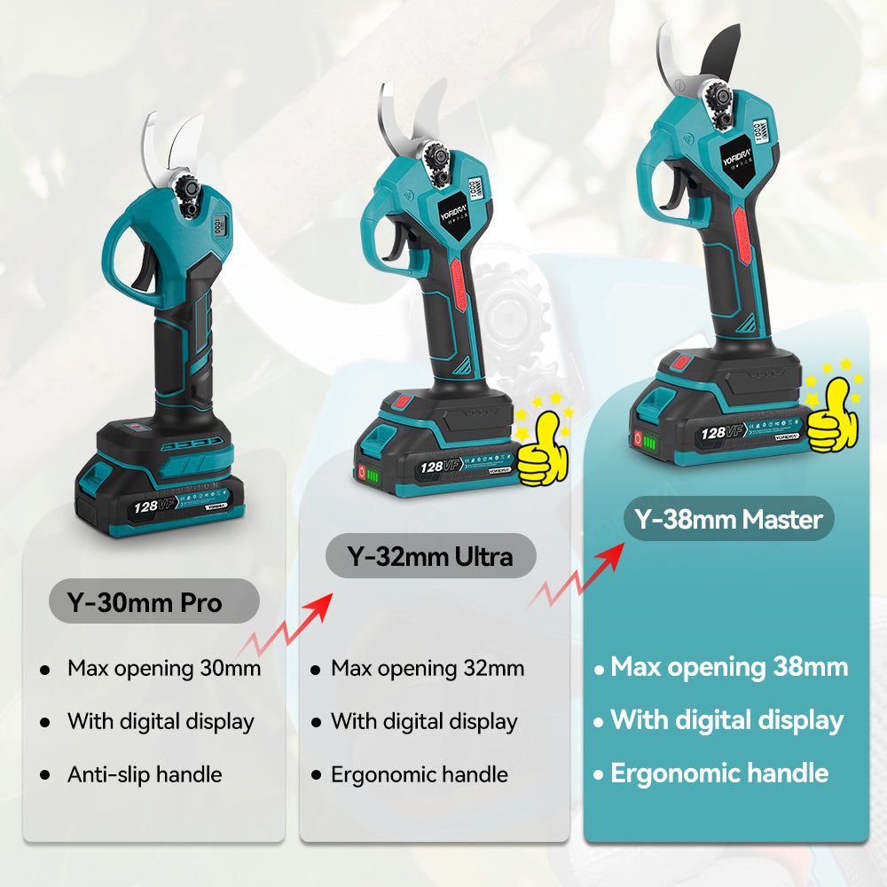 YOFIDRA 32mm Brushless 2 Gears Cordless Fruit Tree Bonsai Pruning Electric Scissors For Makita 18V Battery