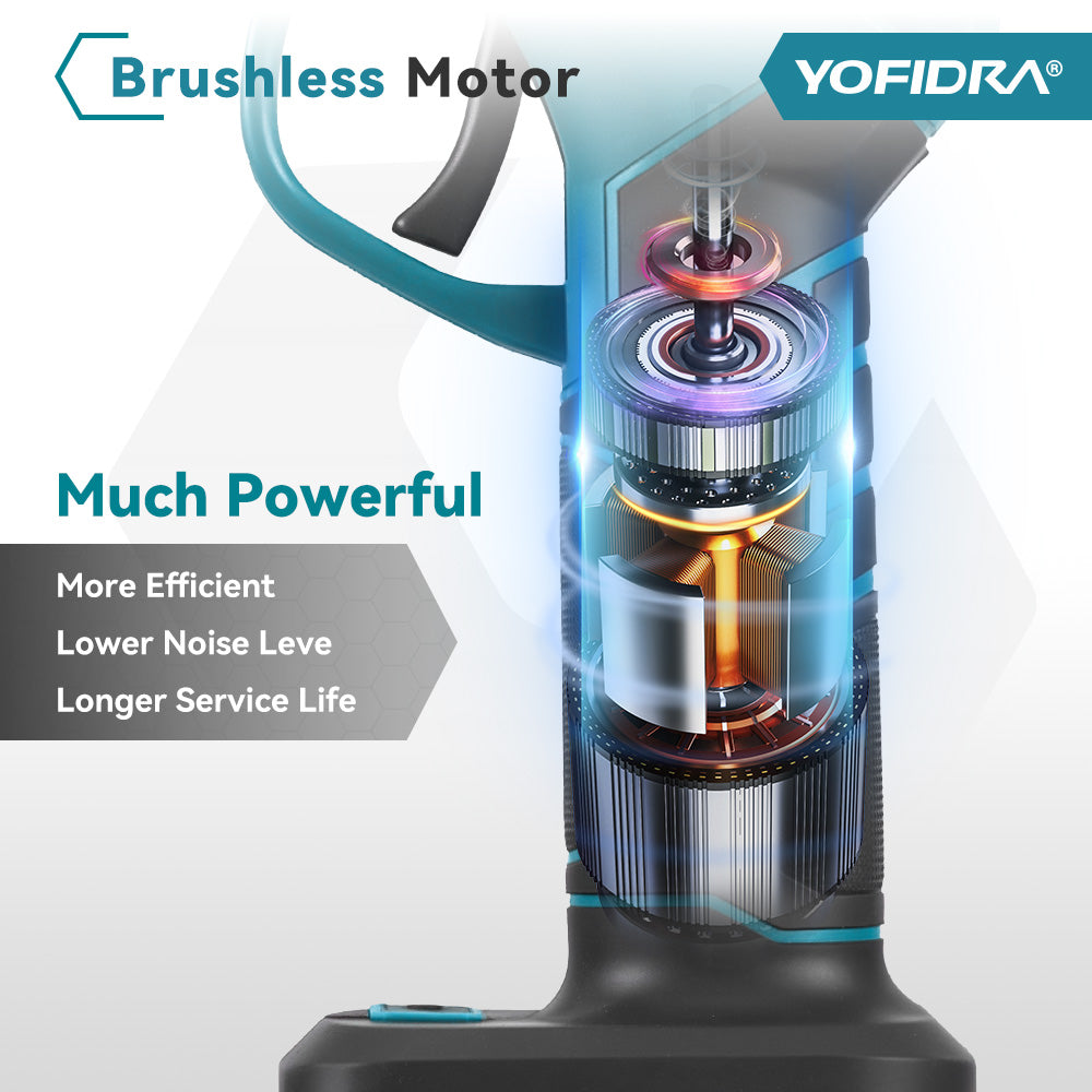 YOFIDRA 30mm 2-Speed Brushless Digital Pruning Shears - Compatible with Makita 18V Battery