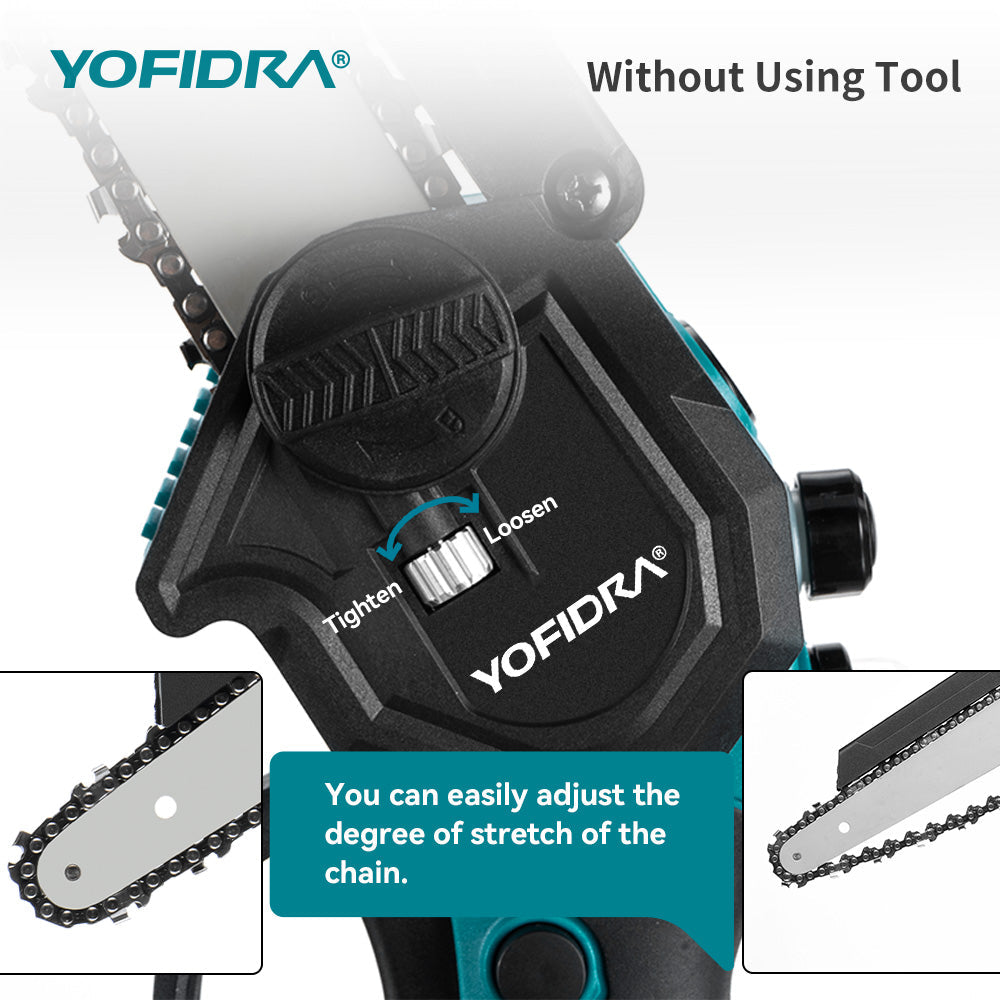 YOFIDRA 8" Brushless Cordless Electric Chainsaw - Compatible with Makita 18V Batteries