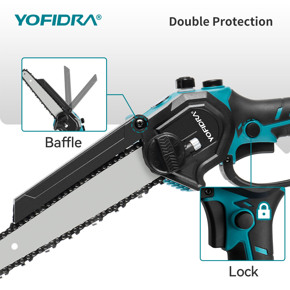YOFIDRA 8" Brushless Cordless Electric Chainsaw - Compatible with Makita 18V Batteries