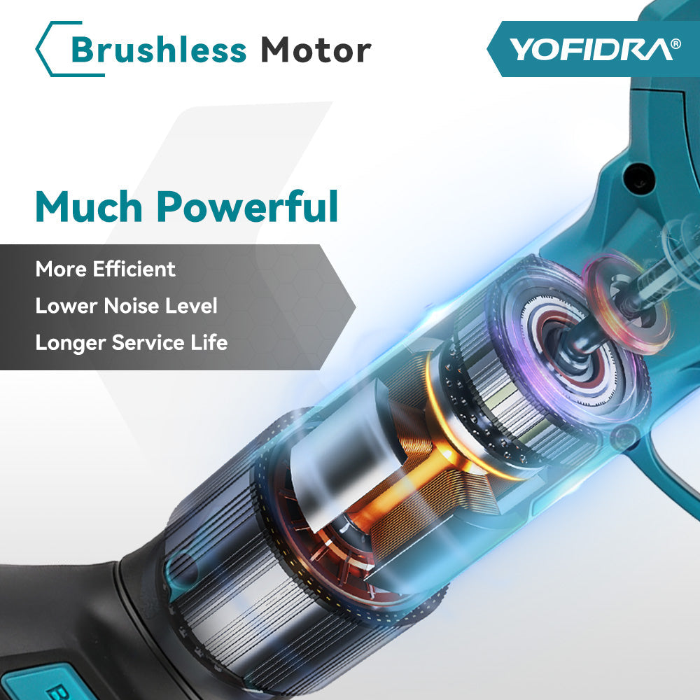 YOFIDRA 32mm Brushless Digital Pruning Shears (2-Speed) - Compatible with Makita 18V Battery