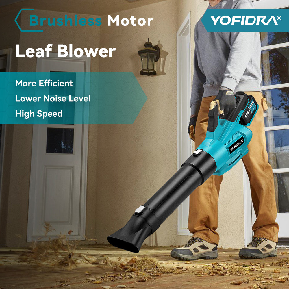 YOFIDRA Brushless Cordless Blower – Powerful Leaf, Dust & Snow Cleaner for Makita 18V-21V Battery