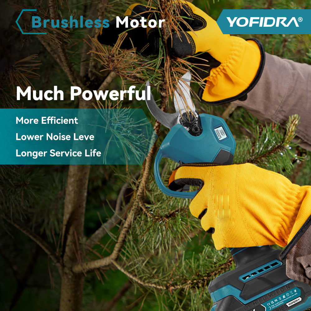 YOFIDRA 30mm 2-Speed Brushless Digital Pruning Shears - Compatible with Makita 18V Battery