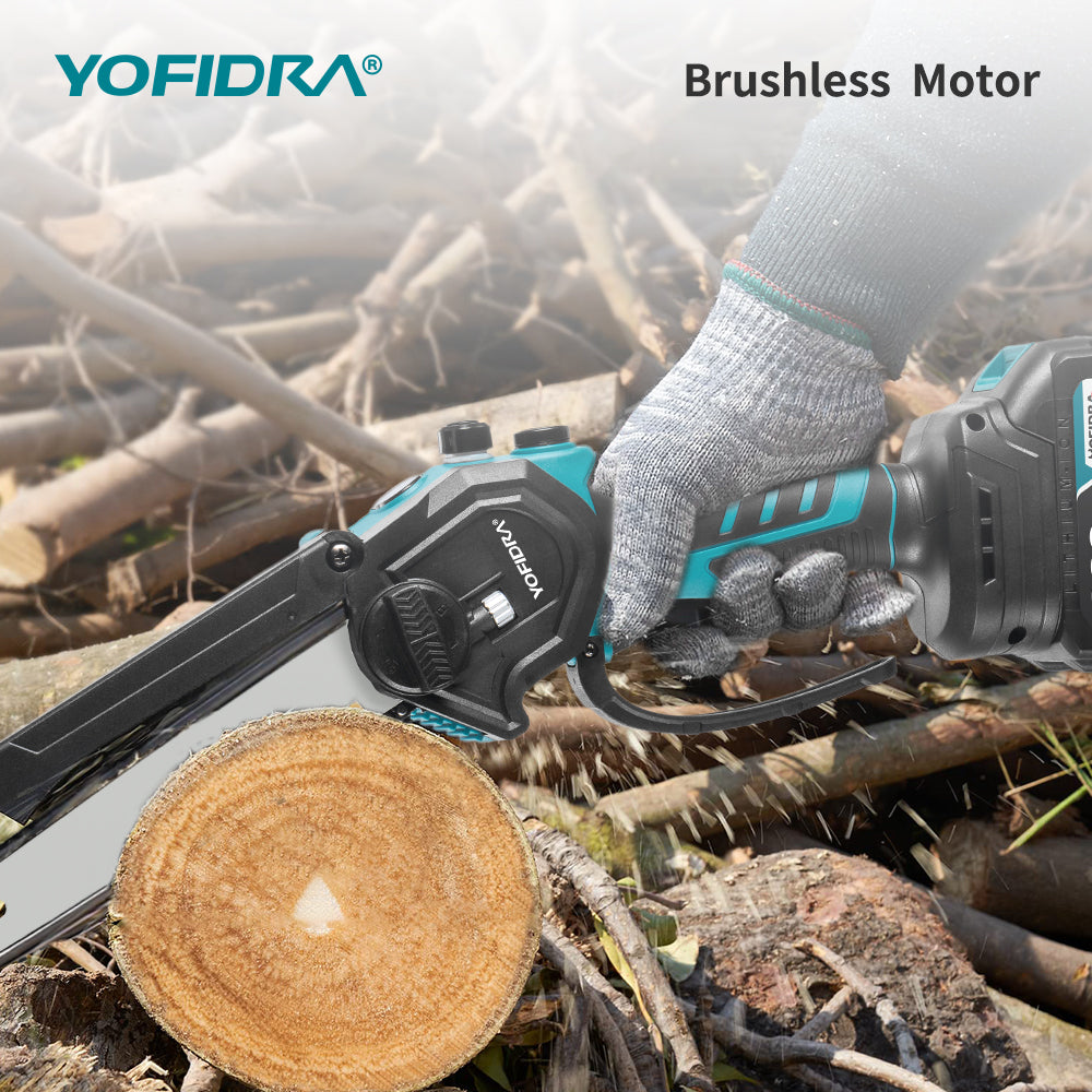 YOFIDRA 8" Brushless Cordless Electric Chainsaw - Compatible with Makita 18V Batteries