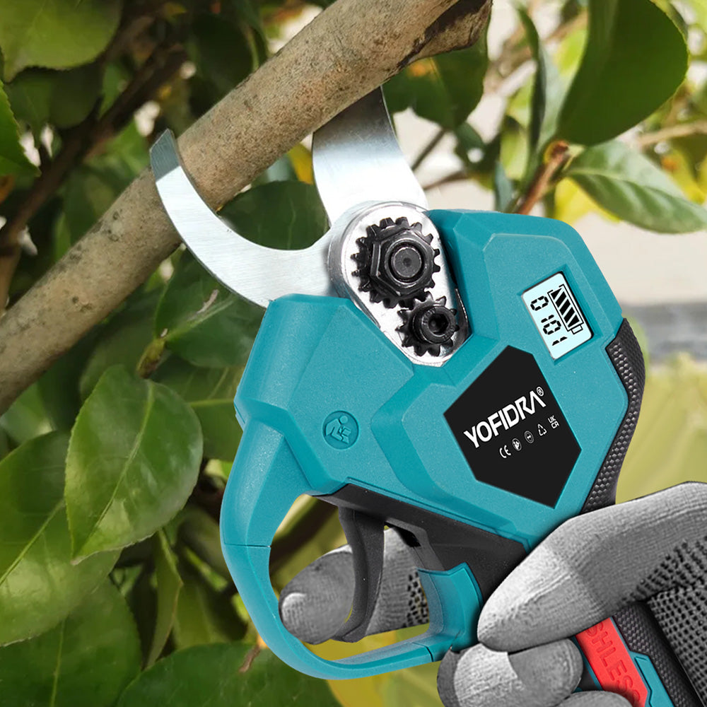 YOFIDRA 32mm Brushless 2 Gears Cordless Fruit Tree Bonsai Pruning Electric Scissors For Makita 18V Battery