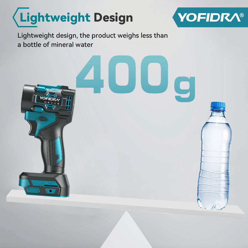 YOFIDRA Brushless 2-in-1 Cordless High-Speed Turbo Blower & Vacuum - Compatible with Makita 18-21V Battery