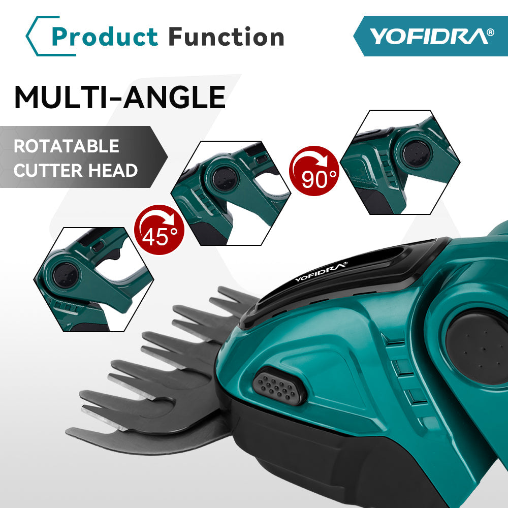 YOFIDRA 2 IN 1 Cordless Electric Hedge Trimmer - Compatible with Makita 18V Batteries