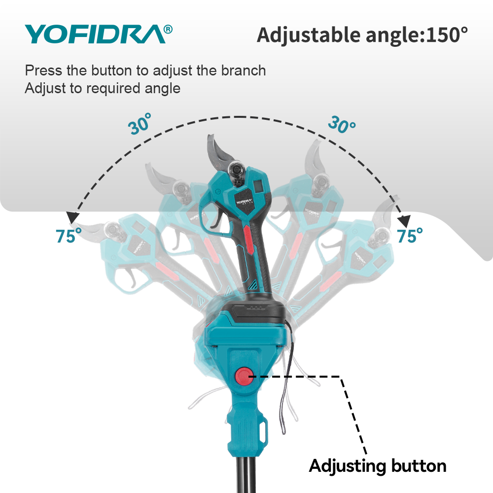 YOFIDRA 8" Brushless Chainsaw + 32mm Pruner Set, Telescoping Pole, for Makita 18V-21V Batteries