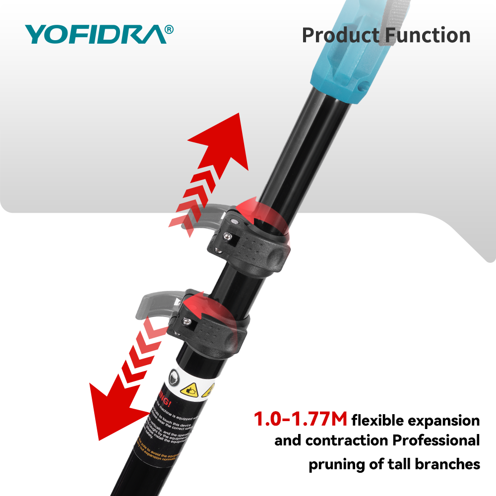 YOFIDRA 8" Brushless Chainsaw + 32mm Pruner Set, Telescoping Pole, for Makita 18V-21V Batteries