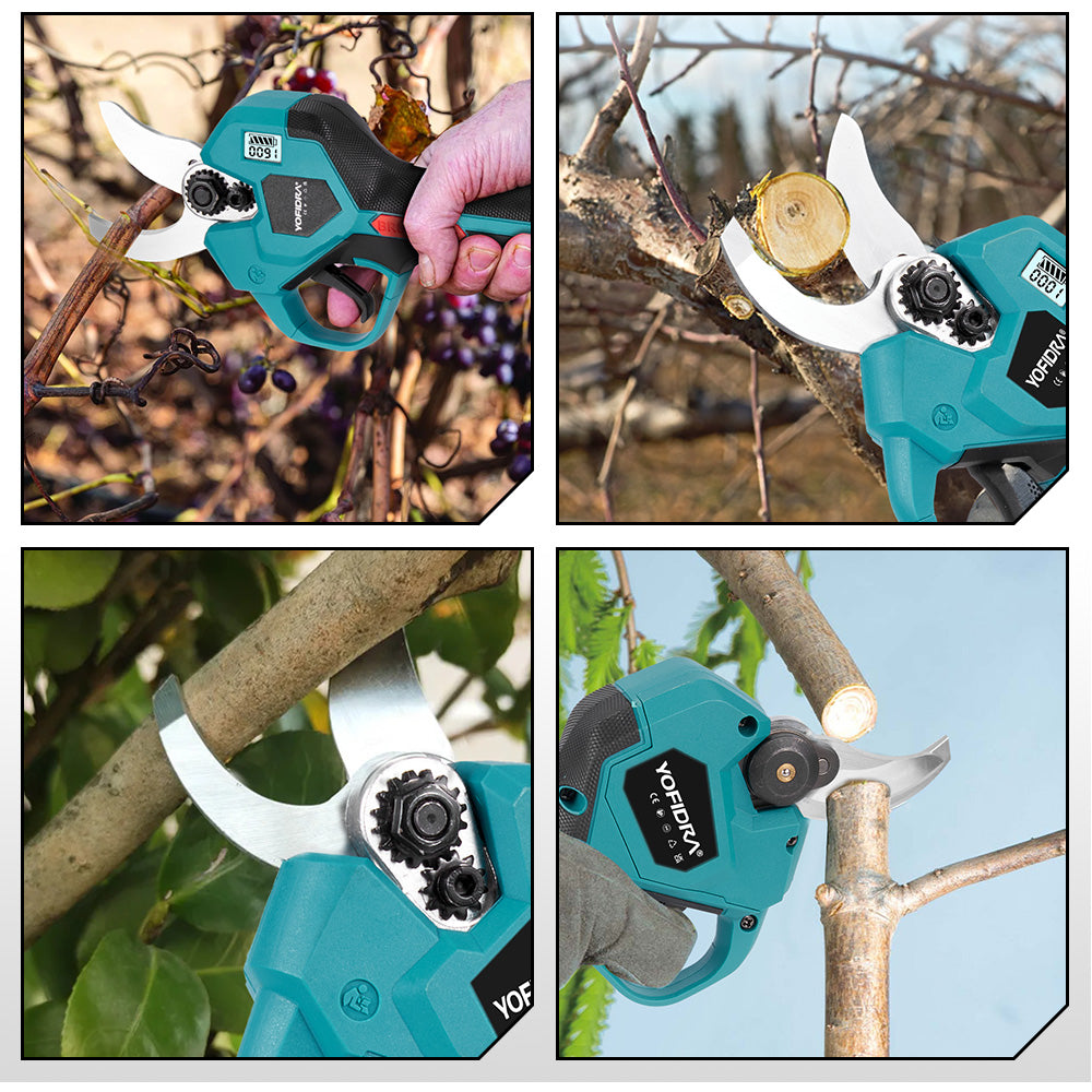 YOFIDRA 32mm Brushless 2 Gears Cordless Fruit Tree Bonsai Pruning Electric Scissors For Makita 18V Battery