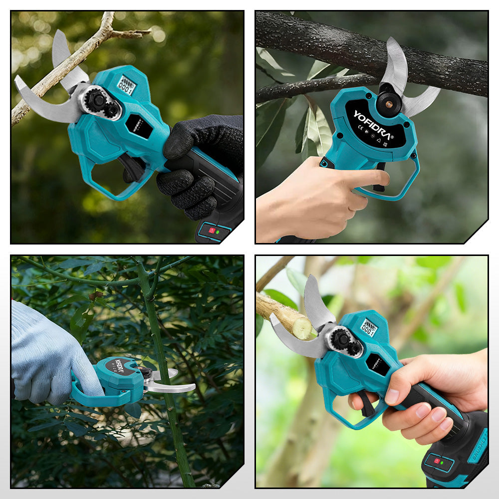 YOFIDRA 32mm Brushless Digital Pruning Shears (2-Speed) - Compatible with Makita 18V Battery