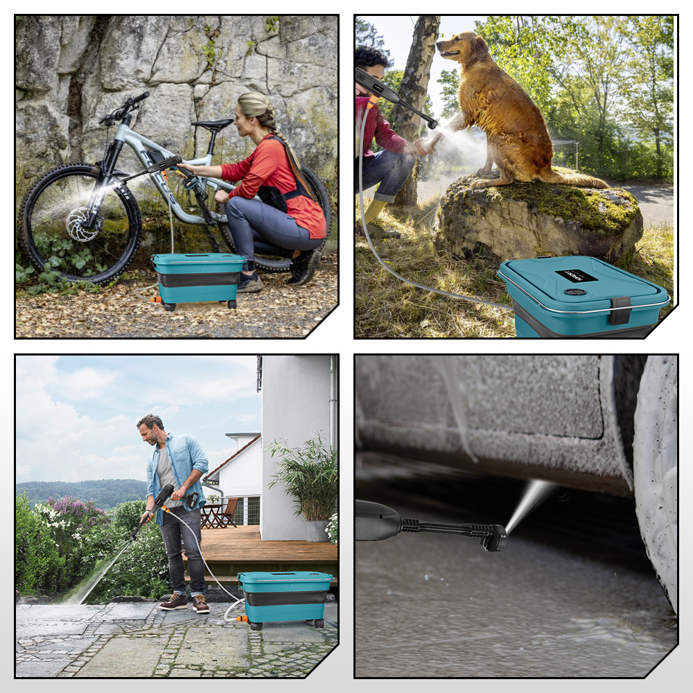 YOFIDRA High Pressure Water Gun Kit with 22L Foldable Bucket - Compatible with Makita 18V Batteries