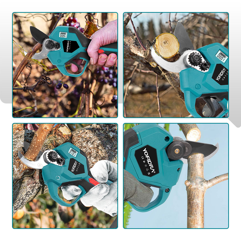 YOFIDRA 38mm Brushless 2 Gears Cordless Fruit Tree Bonsai Pruning Electric Scissors For Makita 18V Battery