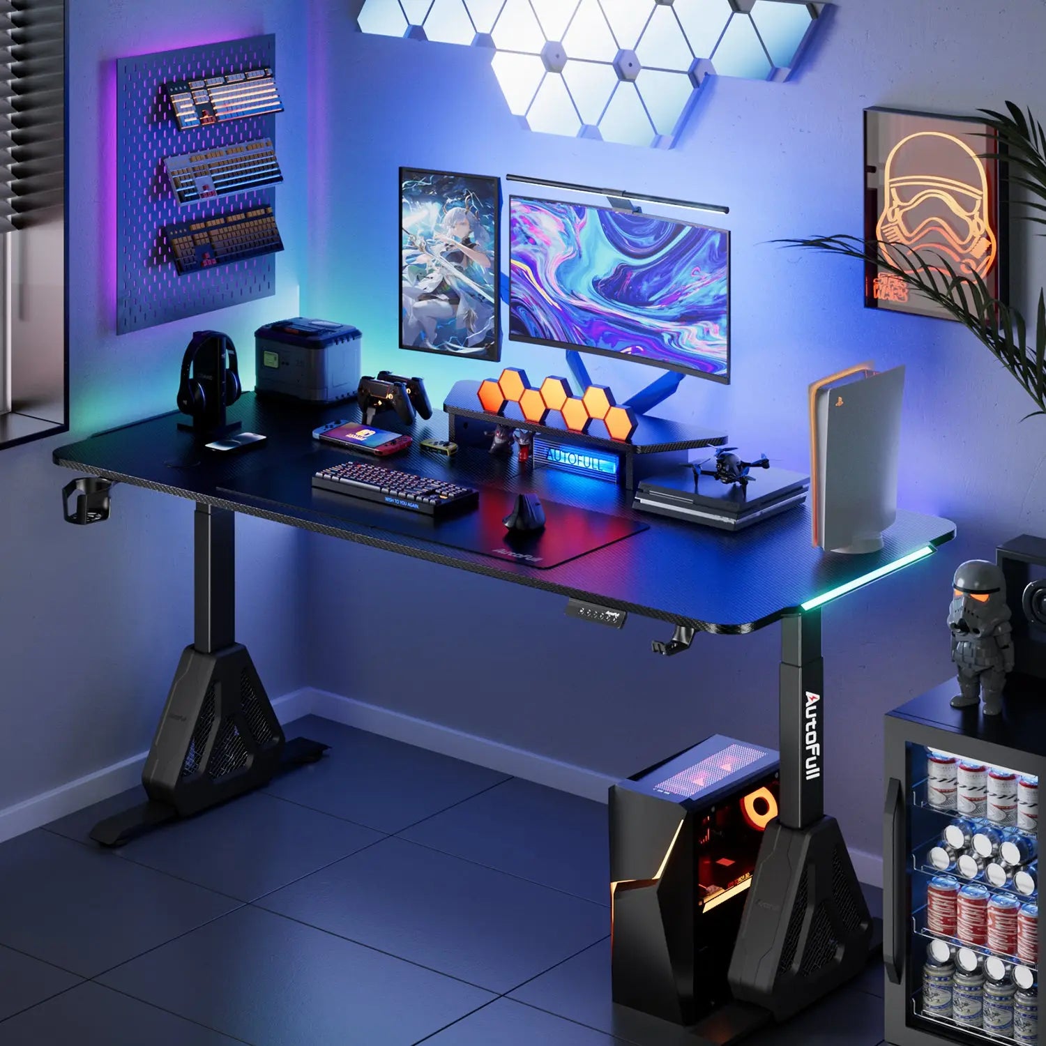 AutoFull A4 Pro RGB Gaming Desk [⚡Free Extended Mouse Pad⚡]