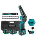 YOFIDRA 8 Inch Cordless Electric Chainsaw with Digital Display Compatible with Makita 18-21V Battery