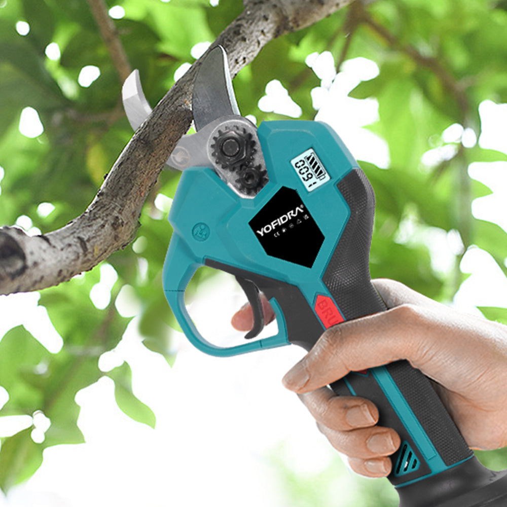 YOFIDRA 38mm Brushless 2 Gears Cordless Fruit Tree Bonsai Pruning Electric Scissors For Makita 18V Battery