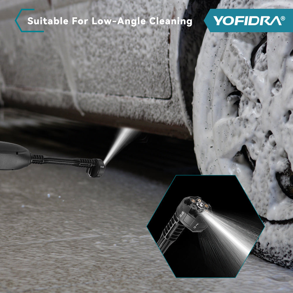 YOFIDRA High-Pressure Cordless Foldable Water Tank Washer, 4-Level Pressure, 6-in-1 Nozzle, Lockable Head, 3m Hose