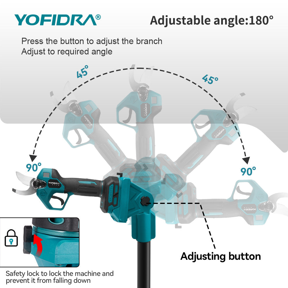 YOFIDRA Brushless Telescoping Pole Electric Chainsaw Scissors 3 IN 1 Garden Tree Pruning Power Tool For Makita 18V-21V Battery