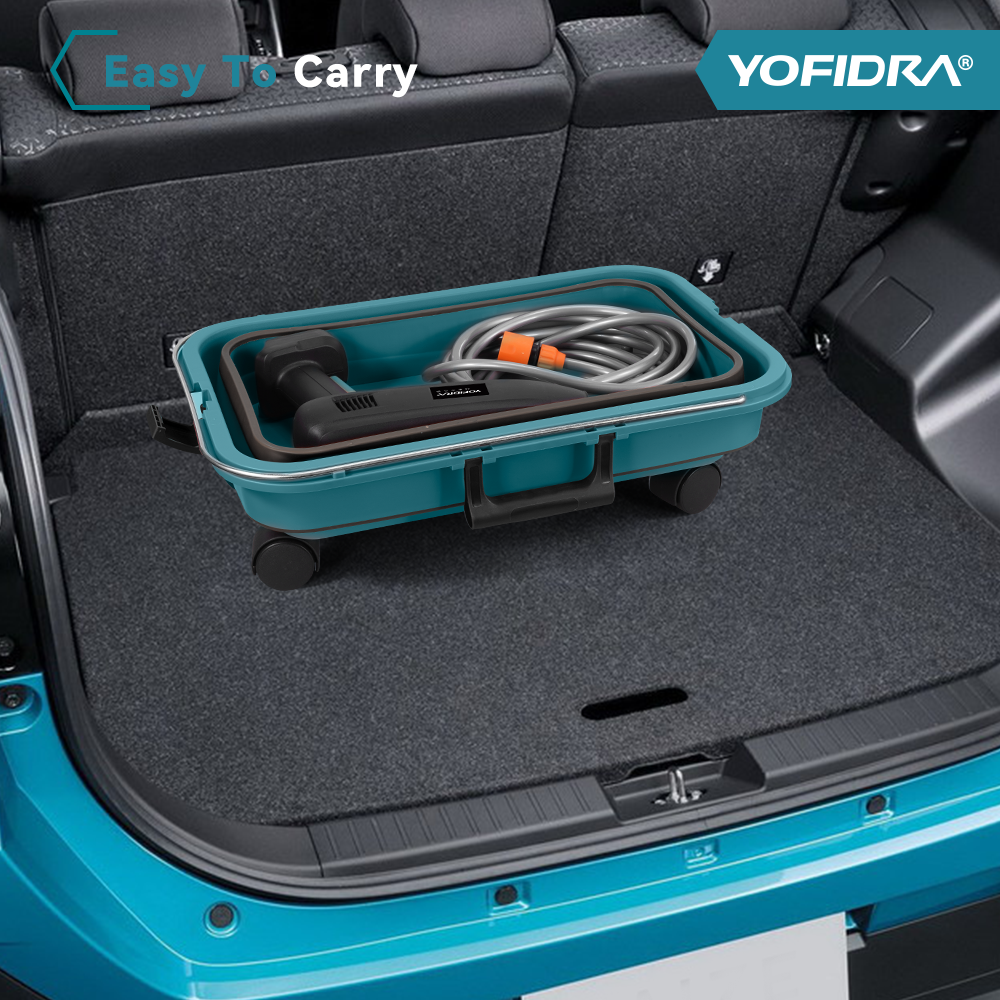 YOFIDRA High Pressure Water Gun Kit with 22L Foldable Bucket - Compatible with Makita 18V Batteries