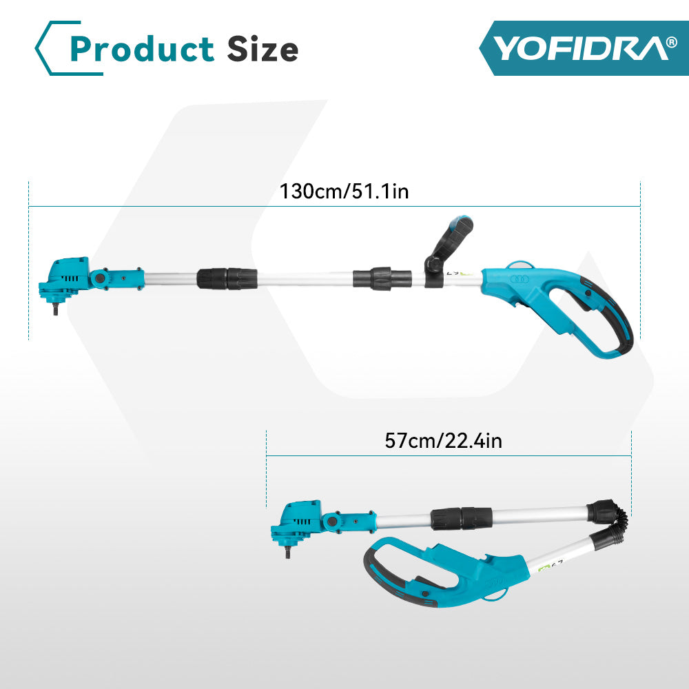YOFIDRA 9 Inch Brushless Electric Lawn Mower Foldable Adjustable Cordless Trimmer | For Makita 18V Battery