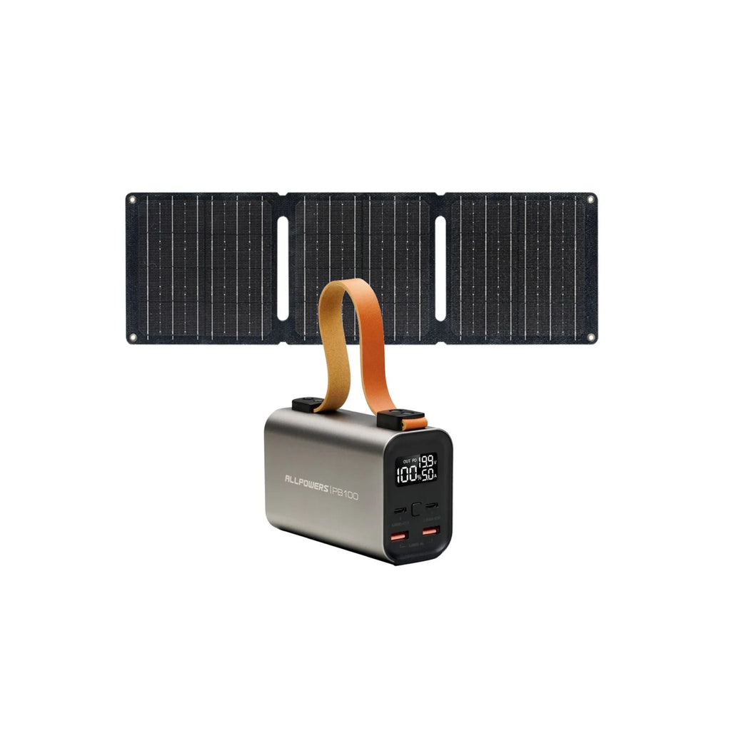 ALLPOWERS PB100 Portable Power Bank 100W 24000mAh with SP001 12V 21W Solar Panel