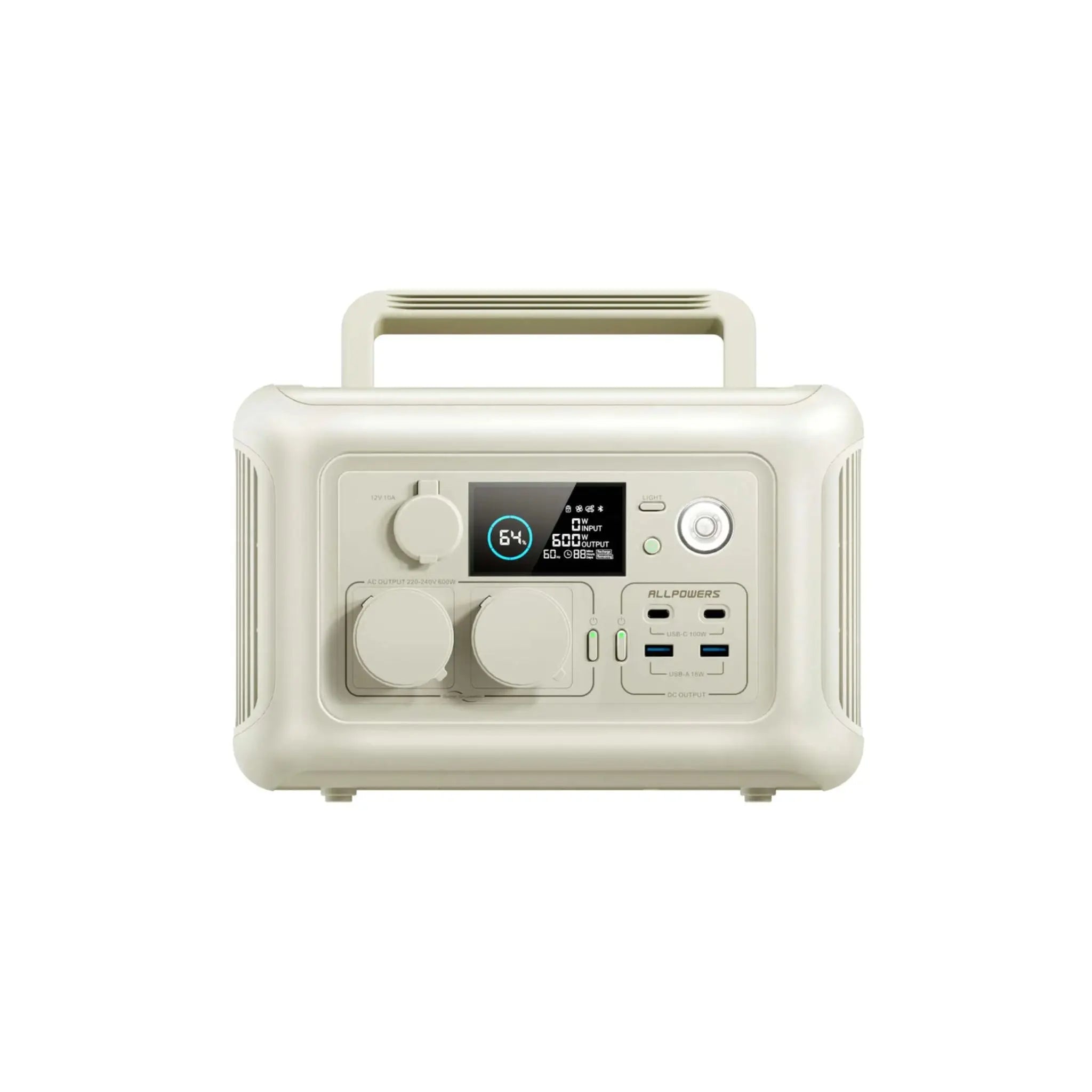 ALLPOWERS R600 Beige Portable Power Station 600W 299Wh LiFeP04 Battery