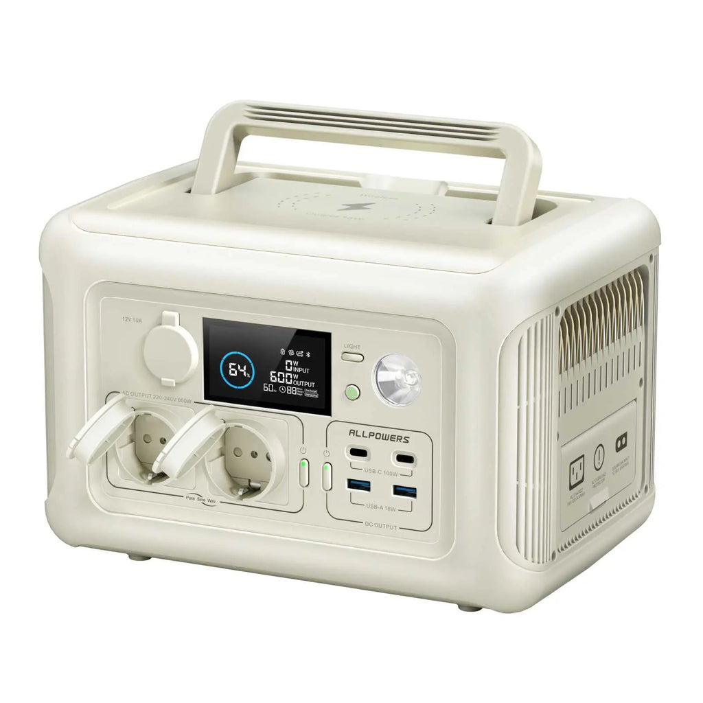 ALLPOWERS R600 Beige Portable Power Station 600W 299Wh LiFeP04 Battery
