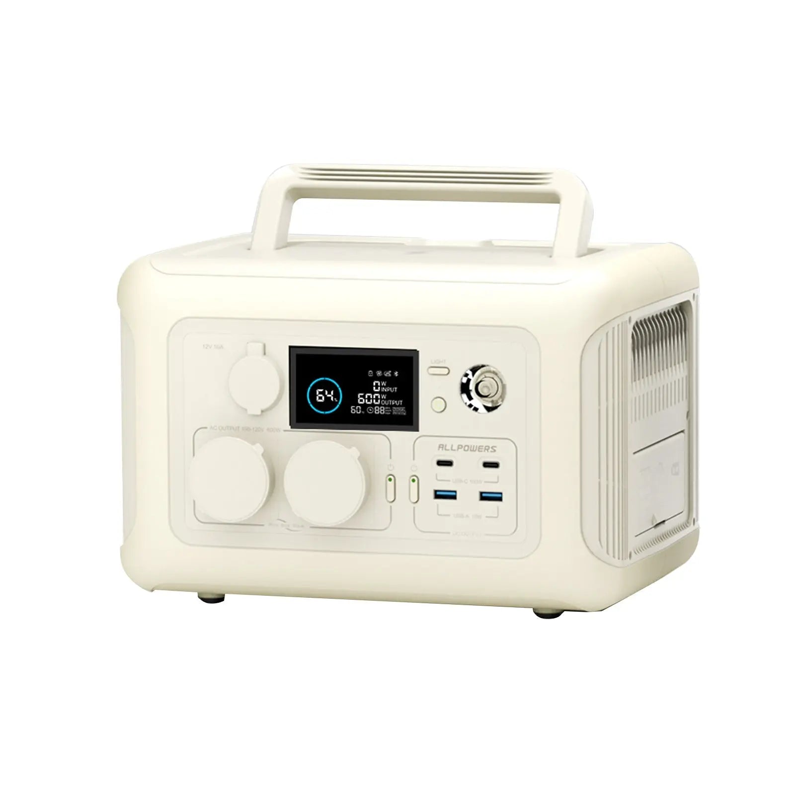 ALLPOWERS R600 Beige Portable Power Station 600W 299Wh LiFeP04 Battery