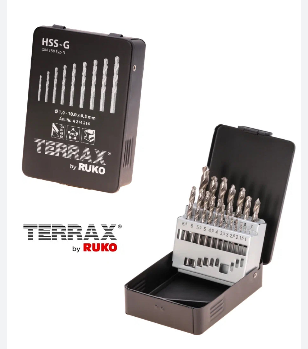 19 pcs hss drill bit set Terrax