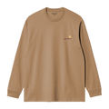 Carhartt WIP L/S American Script T-Shirt - Peanut