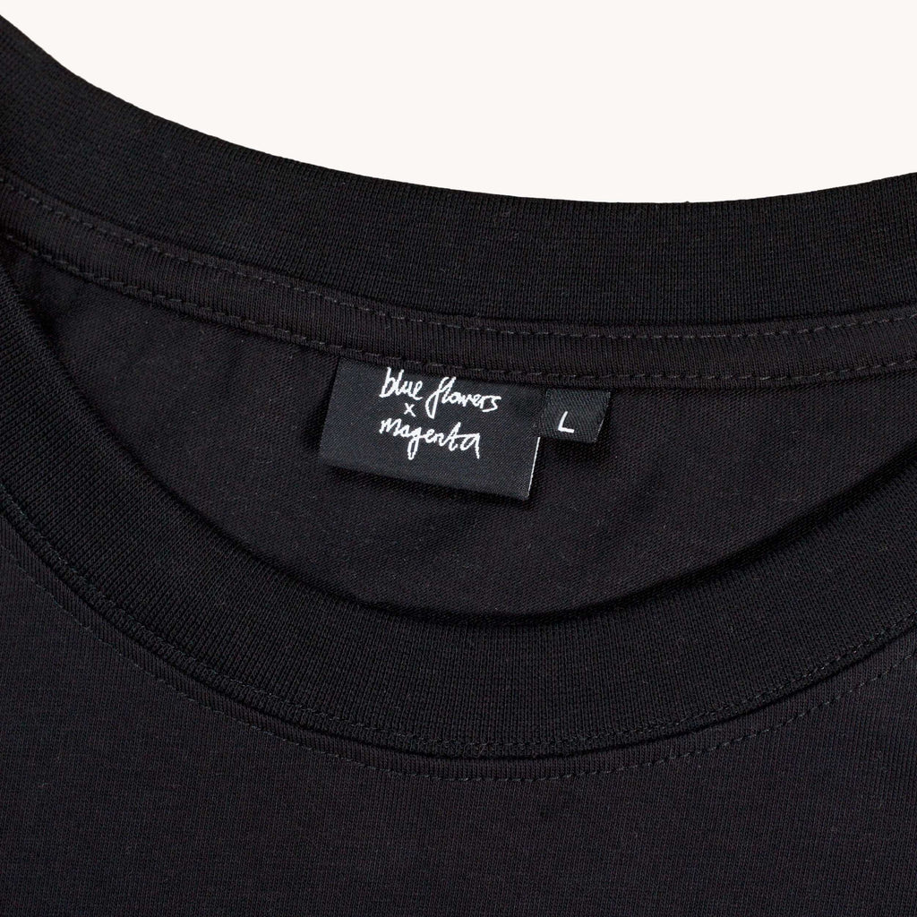Blue Flowers x Magenta T-Shirt - Black