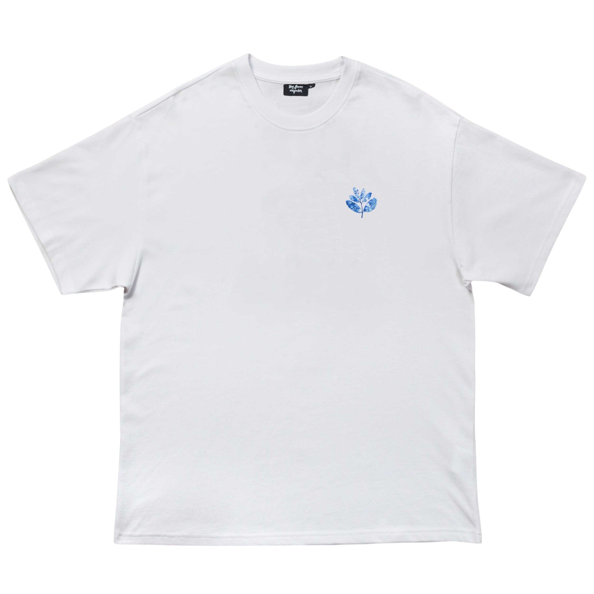 Blue Flowers x Magenta T-Shirt - White