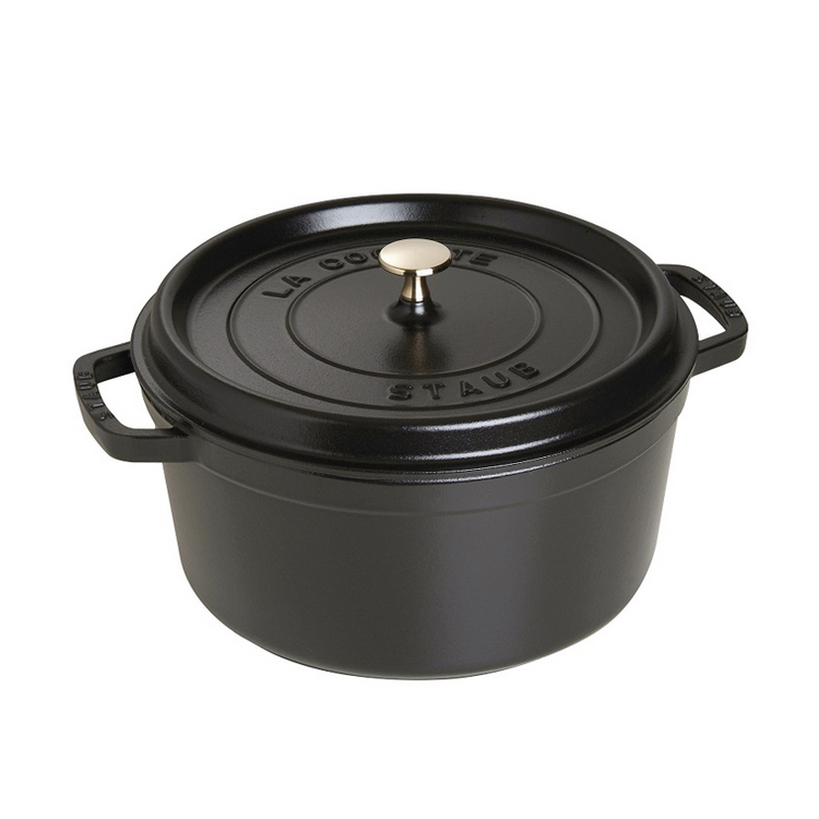 Staub Round Cocotte 5.2L / 5.5-Qt Black