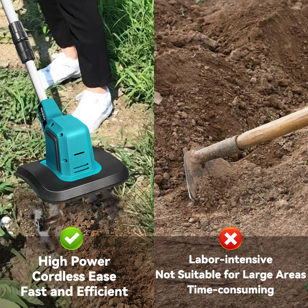 YOFIDRA Cordless Brushless Garden Tiller – Fits Makita 18V-21V Batteries