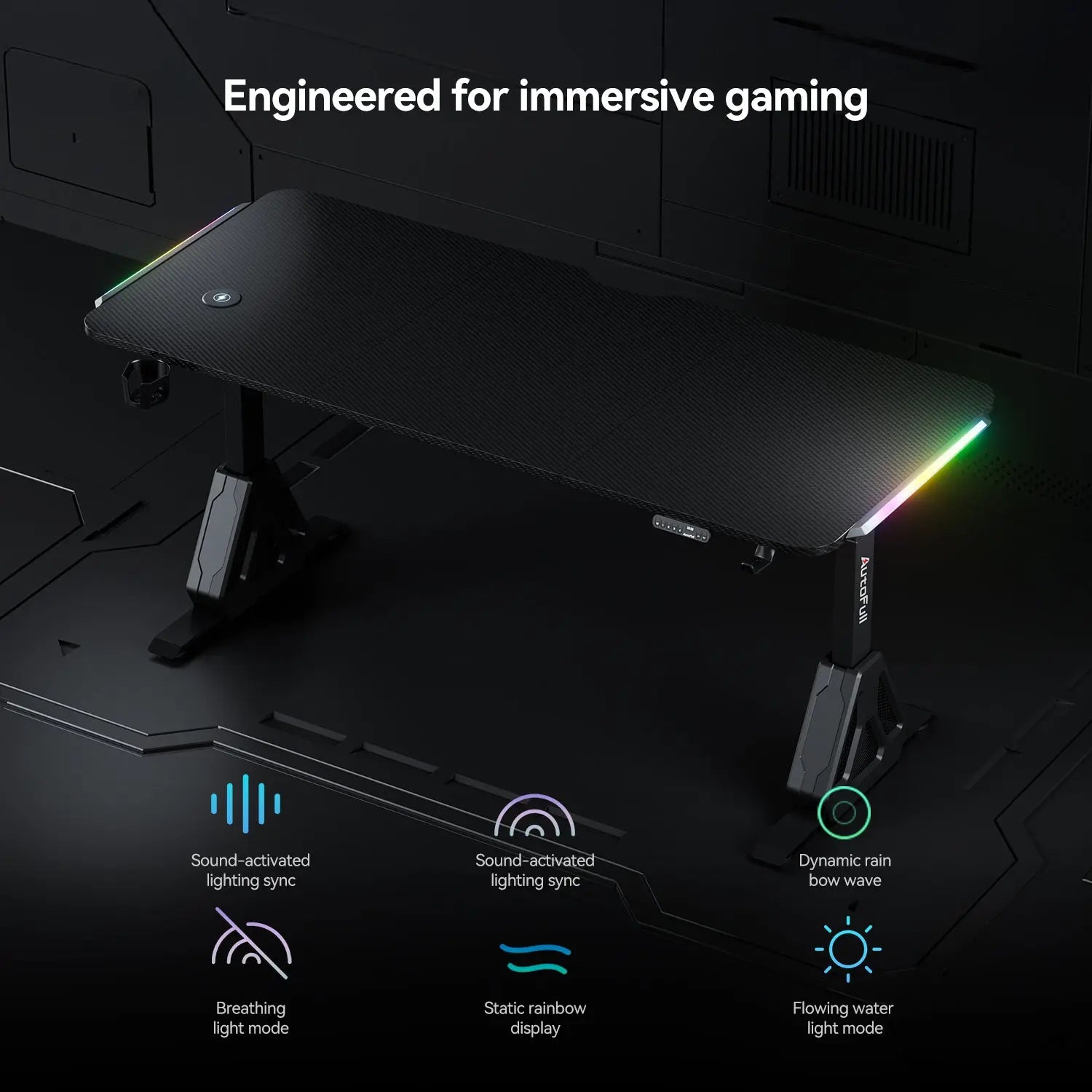 AutoFull A4 Pro RGB Gaming Desk [⚡Free Extended Mouse Pad⚡]