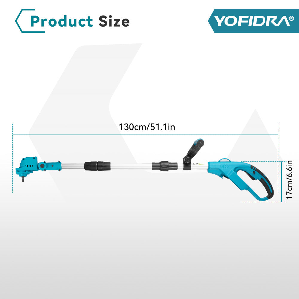 YOFIDRA 9 Inch Brushless Electric Lawn Mower Foldable Adjustable Cordless Trimmer | For Makita 18V Battery