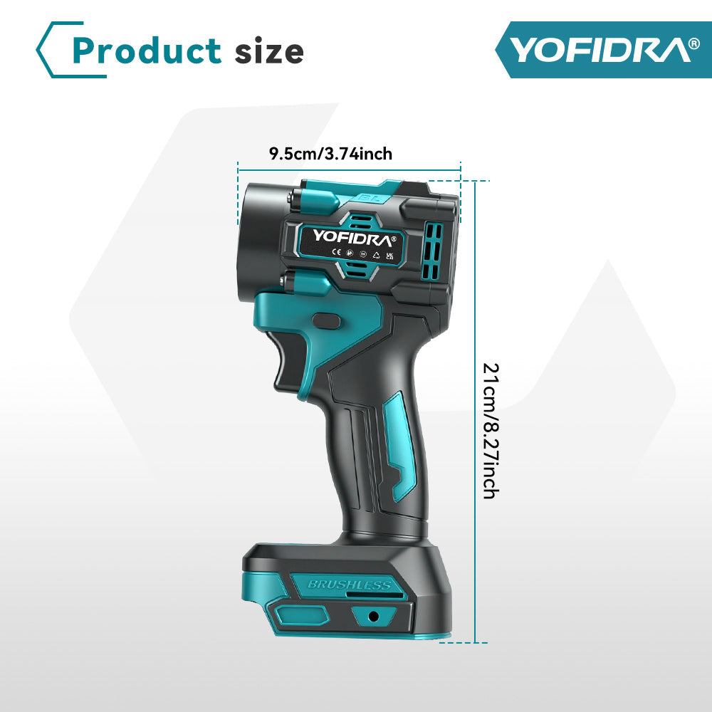 YOFIDRA Brushless 2-in-1 Cordless High-Speed Turbo Blower & Vacuum - Compatible with Makita 18-21V Battery