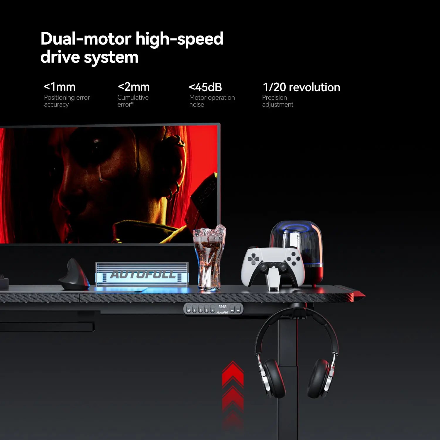 AutoFull A4 Pro RGB Gaming Desk [⚡Free Extended Mouse Pad⚡]