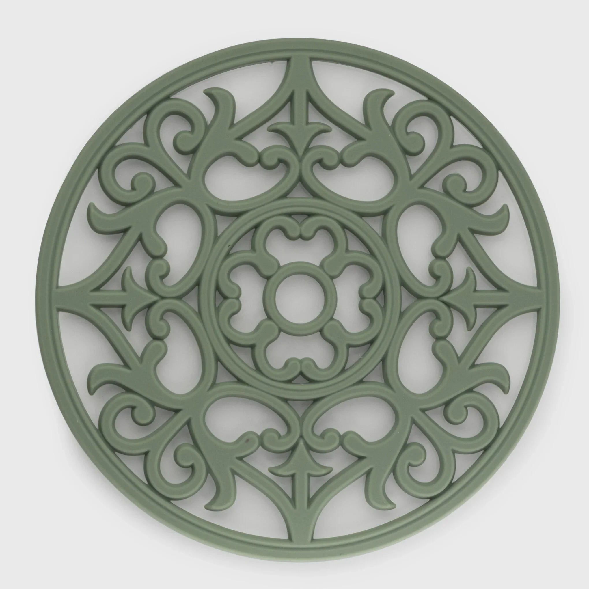 Round Vintage Silicone Trivet - Sage